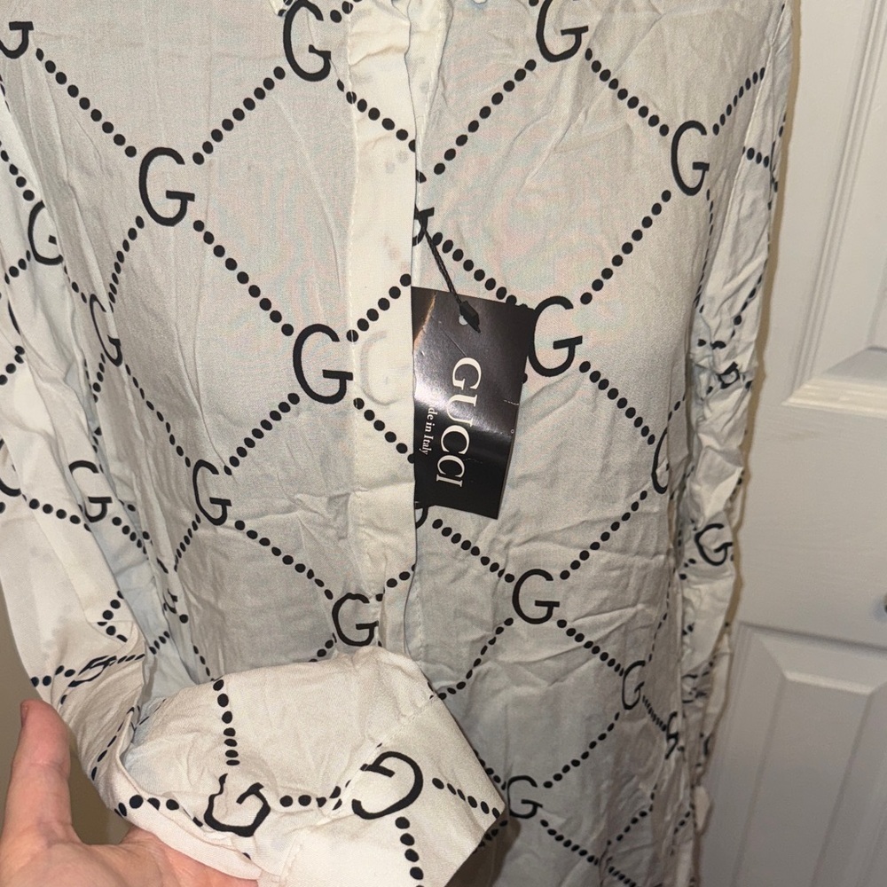 Long Sleeve blouse with Black Logo Design - Picture 2 of 16